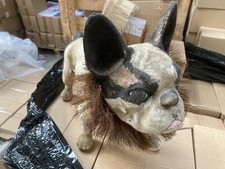 vintage paper-mache french bulldog growler from France 1890