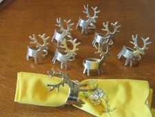 Set of 8 Vintage Stag Head