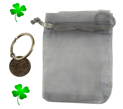 Lucky sixpence keyring - sixpence, |