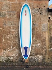 SHIPPING, NSP Surfboard 7'6, 57L, blue, Epoxy thruster, leash, tail pad, extras