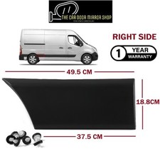 Fits Renault Master Short Van 2011-2024 Right Side Rear Door Moulding Trim New