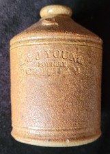 A&J Young Gresham Pottery salt / pepper pot - brown range - 8 cm