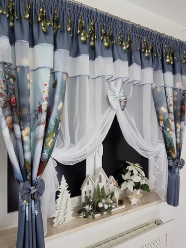 Christmas net curtain - christmas,