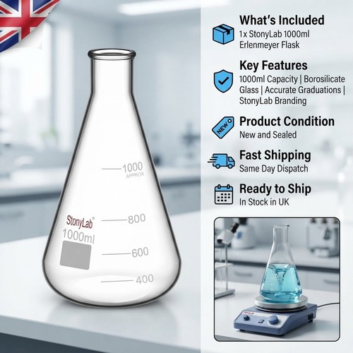 Narrow mouth erlenmeyer - 1l,