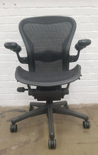 FULLY LOADED AERON CHAIR Herman Miller Size B Graphite Arms Mesh Lumbar Torsion