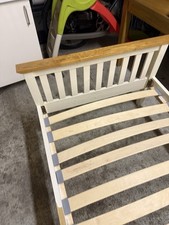 Cream And Oak Single Bed Frame With Pullout  Trundle Adds Additional Sleeping