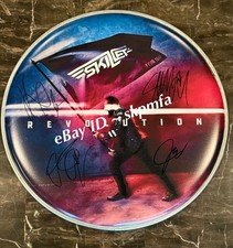 SKILLET Band SIGNED Drum Head Revolutions Tour 2024 💯 Official Merch AUTO 13"