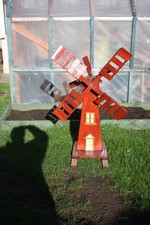 wooden garden windmill
