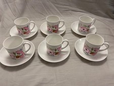 Wedgewood Bone China Meadow Sweet 6 x Cup and Saucers  -- Free Postage