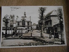 old RP  postcard CASTLE SQUARE LUDLOW SHROPSHIRE SHOWS OLD BUSES