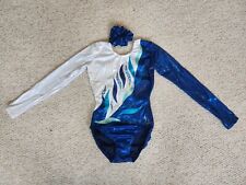 Blue and White Shiny Diamante Milano Leotard - Size 34, never worn