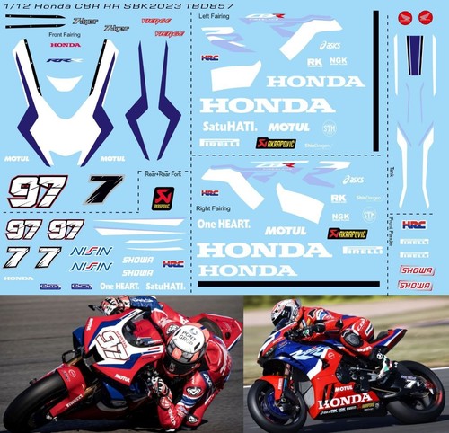 Decals for cbr 1000 rr - 1/12, rr-r
