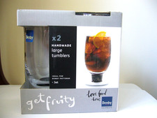 DENBY JET PACK OF 2 HANDMADE LARGE TUMBLERS NEW IN BOX X
