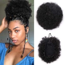Short Curly Chignon Afro Puff