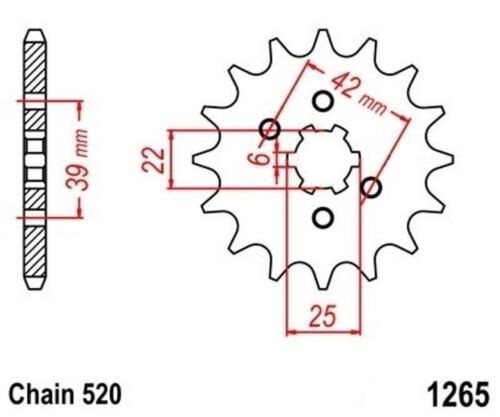 Pinion 14z pitch - 14z, for
