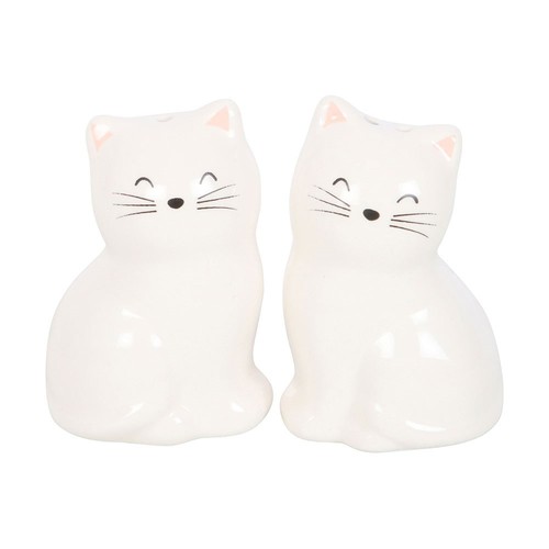White ceramic cat - white, shaped