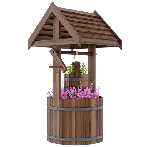 Outsunny wooden wishing - wooden, well