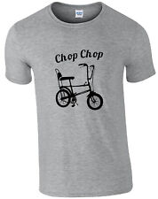 CHOP CHOP CHOPPER, CYCLING T-SHIRT, BIKE, RALEIGH, RETRO, ALL SIZES