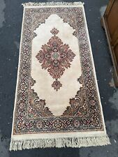 Rug 100% Pure Wool Kandahar Cream Beige Red   85 X 160 Cm