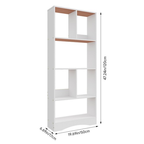White wooden bookcase tall - white,