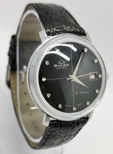 Vtg 1960s Buler 21 Jewels Swiss Hand Wound Mechanical 37mm Chrome Gents Watch