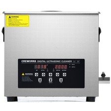 CREWORKS 10L Ultrasound Cleaner for Auto Tools Machine Parts with 300W Heater