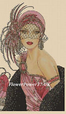 art deco lady Cross stitch