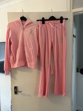 Juicy Genuine Couture Girls Pink Tracksuit Size 10-11 Years Used