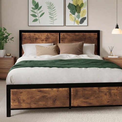 Double platform bed - double, frame