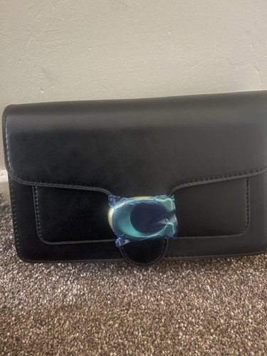 Black handbag with detachable - handbag,