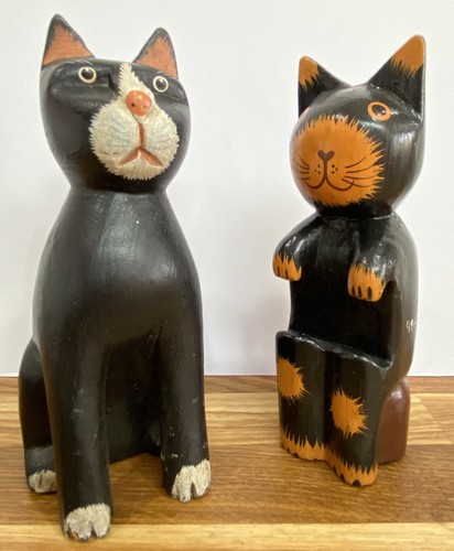 Wooden cats handcrafted - wooden,