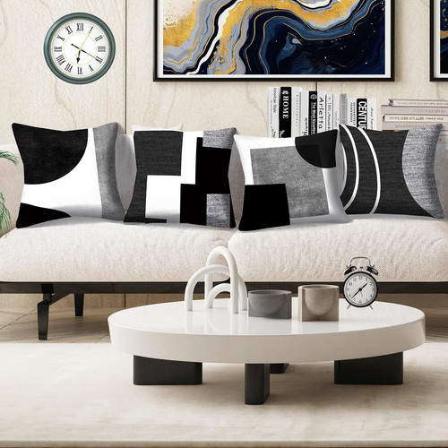 Stylish black white cushion - stylish, &