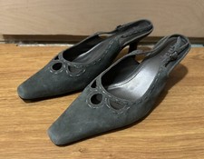 Long Tall Sally Slingbacks shoes size UK  8 EU 42 Charcoal Flats Stitch Details