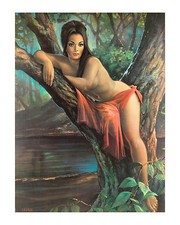 WOODLAND GODDESS J H LYNCH TRETCHIKOFF KITSCH  VINTAGE QUALITY CANVAS PRINT