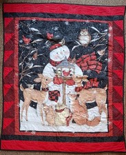 New Handmade Christmas/Winter Time Lap Or Single Quilt - 43 By 51 Inches