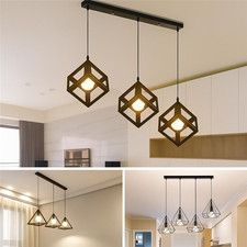 3 Way Vintage Industrial Pendant Light Hanging Retro Lamp LED Ceiling Lights