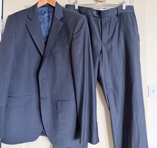 Zara Men Navy Pinstripe Suit