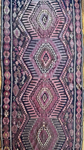 Vintage handmade wool runner - vintage,