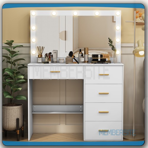 White dressing table with - table,