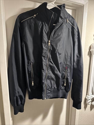 Black bomber jacket zip - jacket,