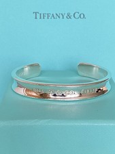 Tiffany & Co 925 Medium Sterling Silver 1837 Cuff Bangle  With Box