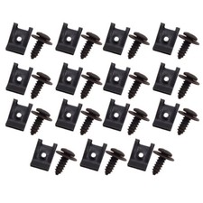 15Set Spring Metal U-type Clip with Screw Car Bumper Fender Trim Panel Fasteners