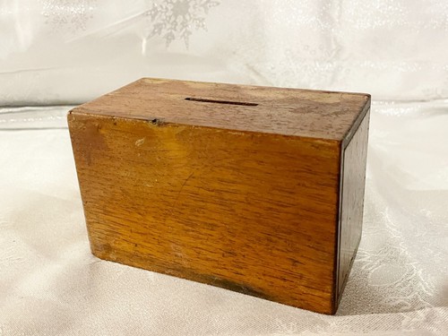 Vintage wooden money box - wooden,