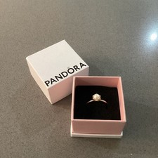 GENUINE PANDORA -  S925 ALE Pearl Ring  - Size 58 - UK Q1/2 - Boxed 