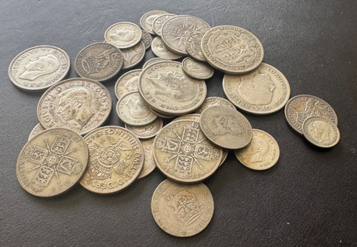 Silver coins job lot - 50%,