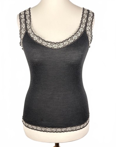 Cami ribbed knit tank top - ribbed,