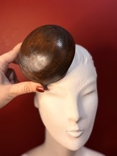 Wooden button round wood Hat