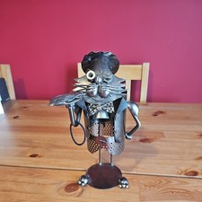 Metal cat chef Wine Bottle