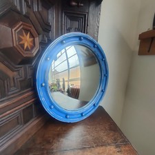 Vintage Round Blue Painted