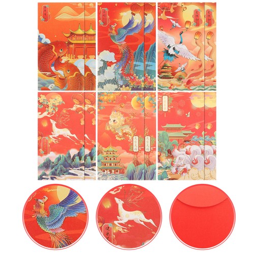 12pcs chinese red envelopes - 12pcs,